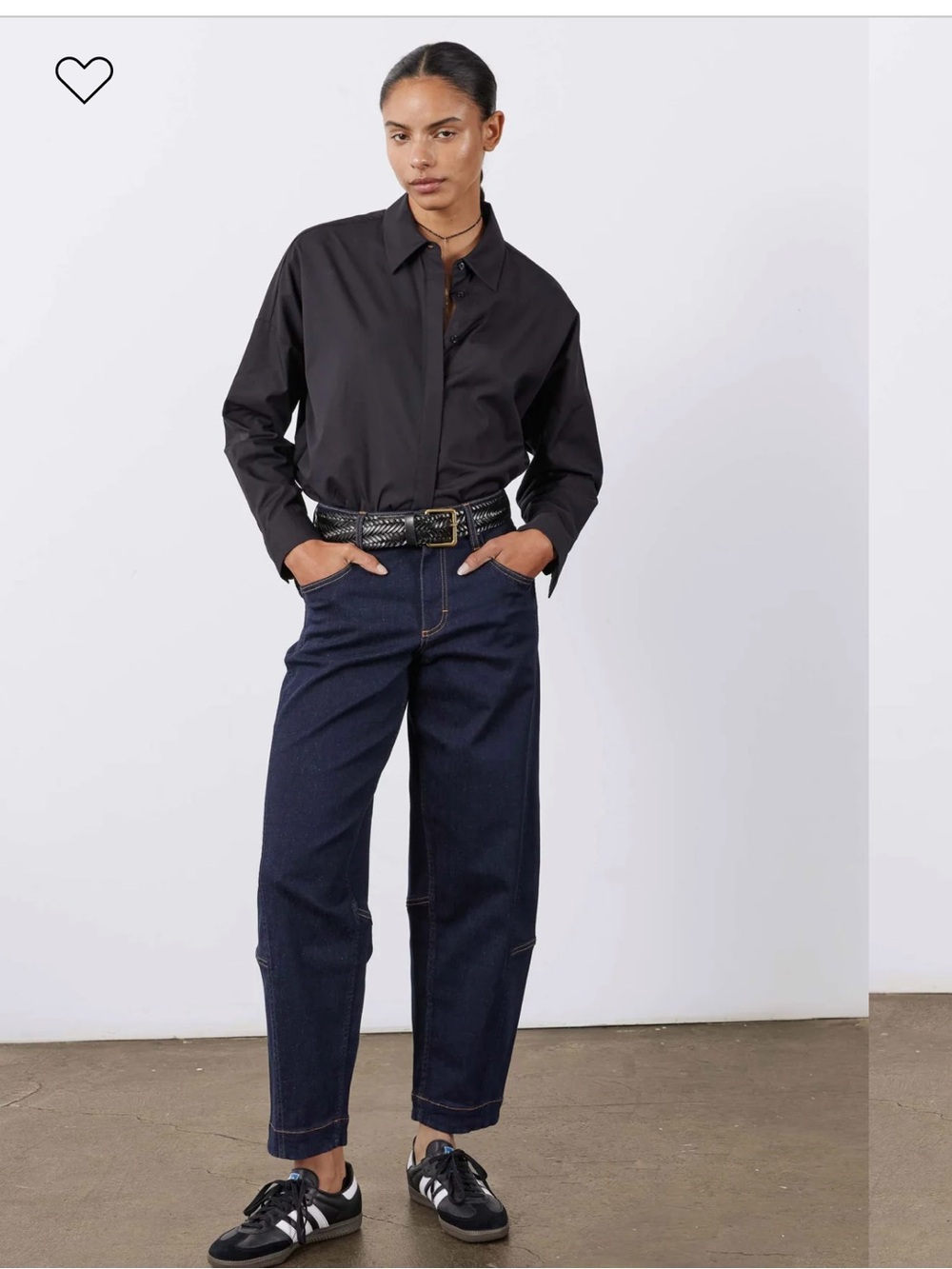 Ruti Signature Barrel Jeans Dark Wash Cropped Stretch Denim Size 8 Retail $265